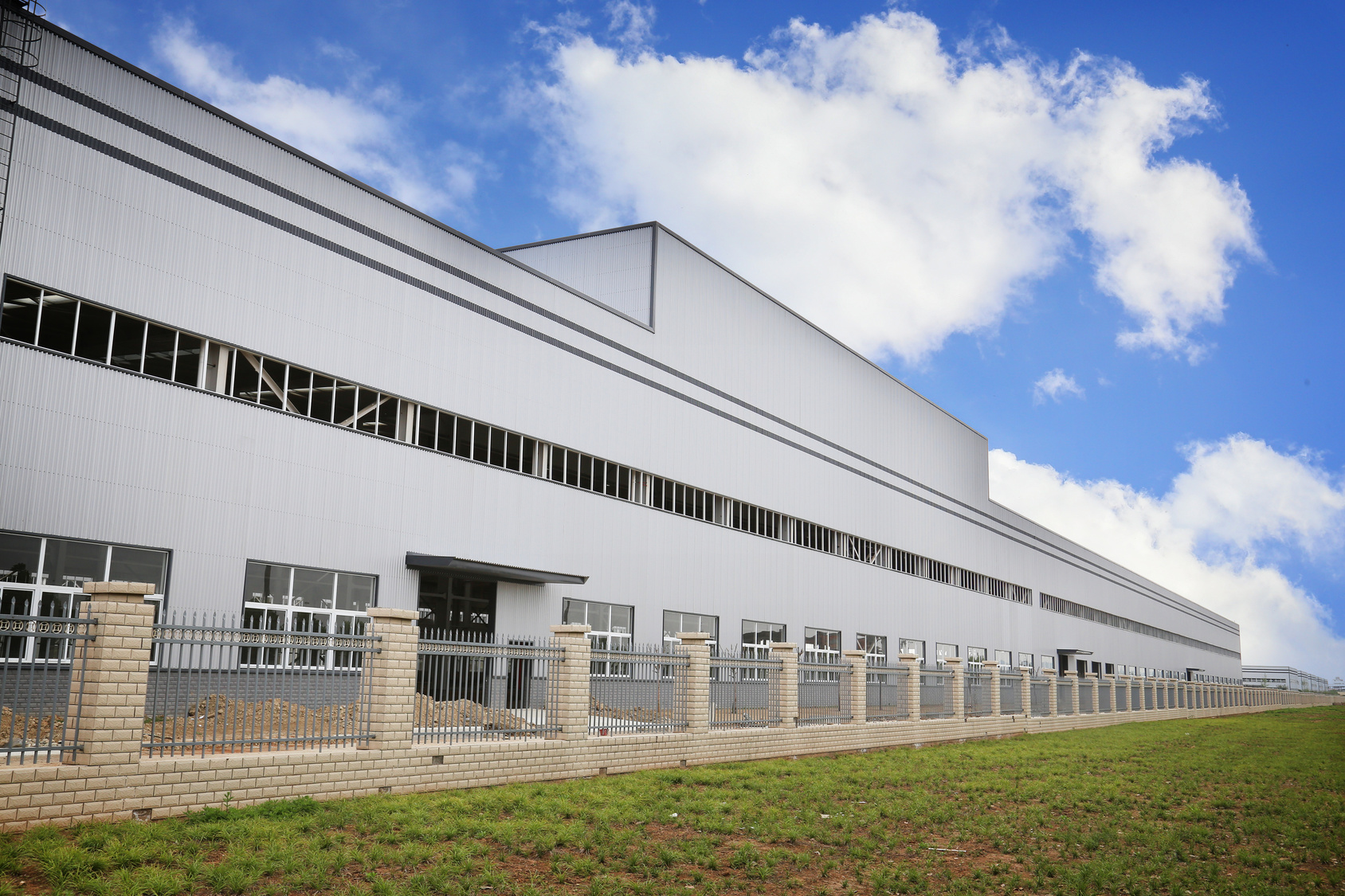 white modern factory building